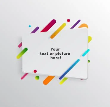 Abstract Textbox shape with trendy neon lines and circles. Stockillustratie