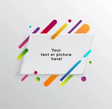 Abstract Textbox shape with trendy neon lines and circles. Stockillustratie