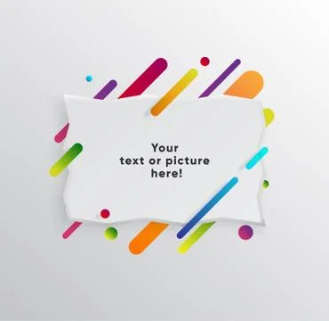 Abstract Textbox shape with trendy neon lines and circles. 스톡 일러스트