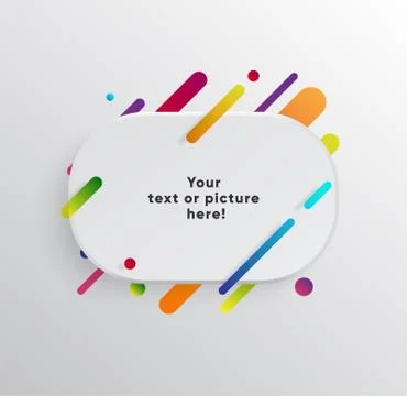 Abstract Textbox shape with trendy neon lines and circles. Illustrazione stock