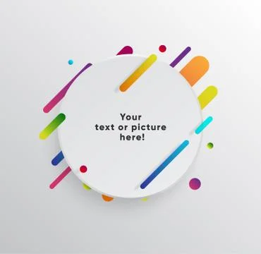 Abstract Textbox shape with trendy neon lines and circles. 스톡 일러스트
