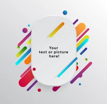 Abstract Textbox shape with trendy neon lines and circles. イラスト素材