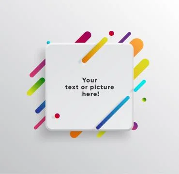 Abstract Textbox shape with trendy neon lines and circles. 스톡 일러스트