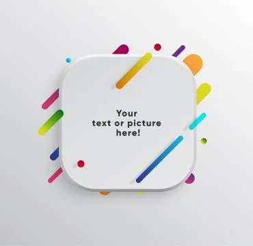 Abstract Textbox shape with trendy neon lines and circles. Stockillustratie