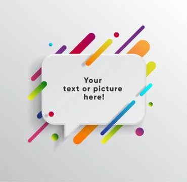 Abstract Textbox shape with trendy neon lines and circles. Stock Illustration