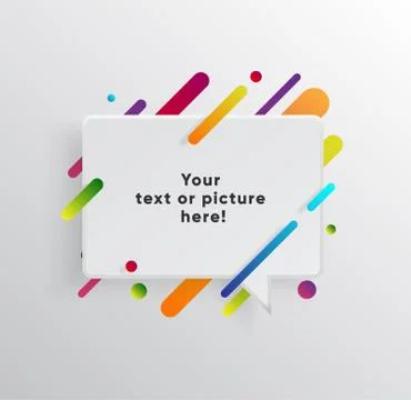Abstract Textbox shape with trendy neon lines and circles. Illustrazione stock