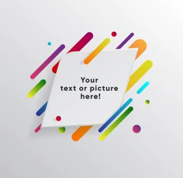 Abstract Textbox shape with trendy neon lines and circles. 스톡 일러스트
