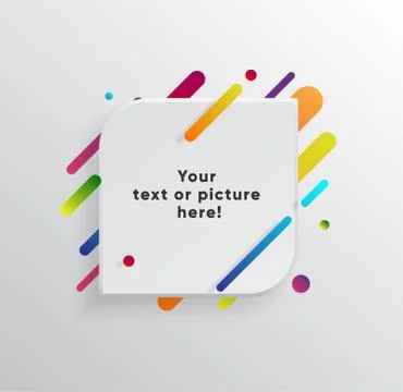 Abstract Textbox shape with trendy neon lines and circles. Stockillustratie