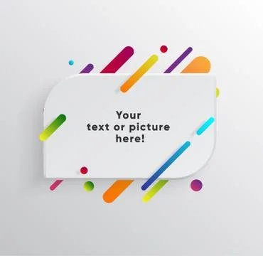 Abstract Textbox shape with trendy neon lines and circles. Stockillustratie