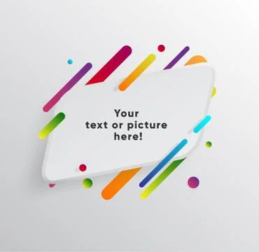 Abstract Textbox shape with trendy neon lines and circles. Illustrazione stock