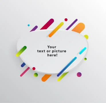 Abstract Textbox shape with trendy neon lines and circles. Stockillustratie