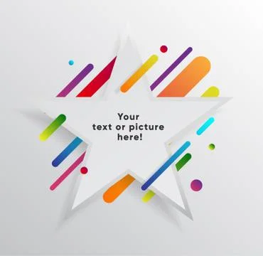 Abstract Textbox shape with trendy neon lines and circles. イラスト素材