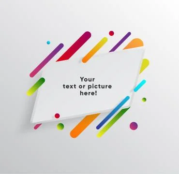 Abstract Textbox shape with trendy neon lines and circles. イラスト素材