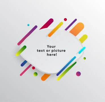 Abstract Textbox shape with trendy neon lines and circles. Illustrazione stock