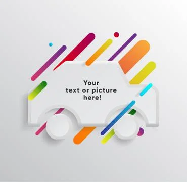 Abstract Textbox shape with trendy neon lines and circles. 스톡 일러스트