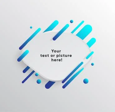 Abstract Textbox shape with trendy neon lines and circles. 스톡 일러스트