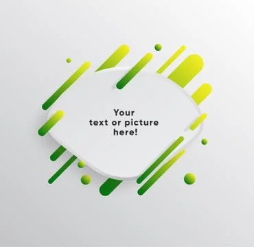 Abstract Textbox shape with trendy neon lines and circles. 스톡 일러스트