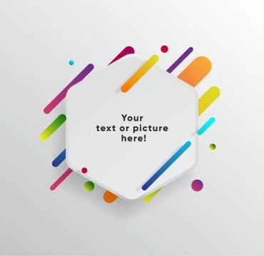 Abstract Textbox shape with trendy neon lines and circles. 스톡 일러스트