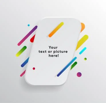 Abstract Textbox shape with trendy neon lines and circles. Stockillustratie