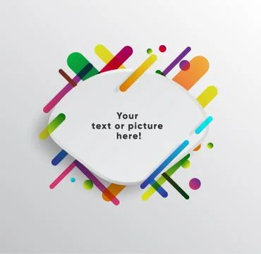 Abstract Textbox shape with trendy neon lines and circles. Illustrazione stock