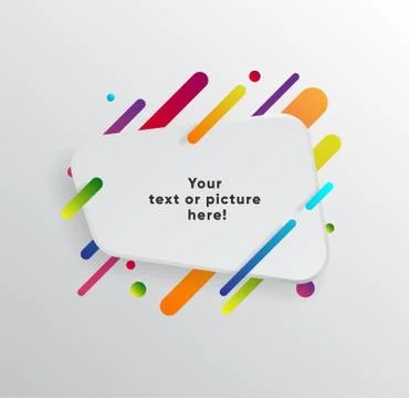 Abstract Textbox shape with trendy neon lines and circles. Illustrazione stock