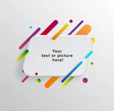 Abstract Textbox shape with trendy neon lines and circles. Stockillustratie