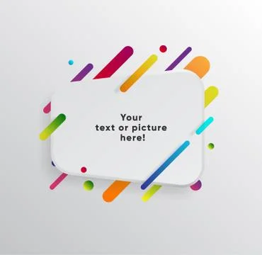 Abstract Textbox shape with trendy neon lines and circles. 스톡 일러스트
