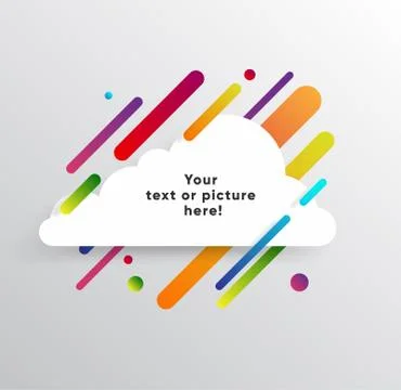 Abstract Textbox shape with trendy neon lines and circles. 库存插图