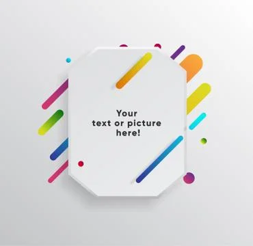 Abstract Textbox shape with trendy neon lines and circles. Stock Illustration
