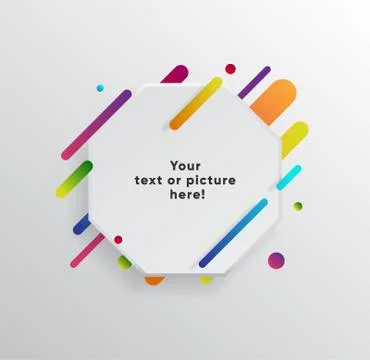 Abstract Textbox shape with trendy neon lines and circles. 스톡 일러스트