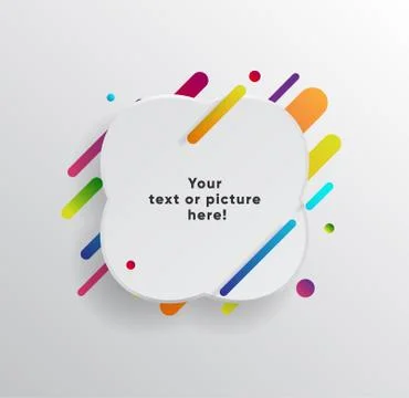 Abstract Textbox shape with trendy neon lines and circles. Illustrazione stock