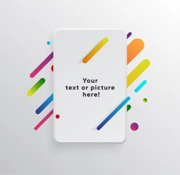 Abstract Textbox shape with trendy neon lines and circles. Illustrazione stock