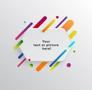 Abstract Textbox shape with trendy neon lines and circles. 스톡 일러스트