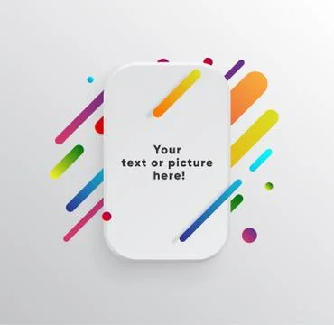 Abstract Textbox shape with trendy neon lines and circles. 스톡 일러스트