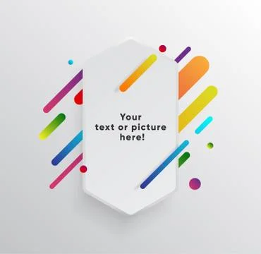 Abstract Textbox shape with trendy neon lines and circles. Stockillustratie