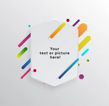 Abstract Textbox shape with trendy neon lines and circles. 스톡 일러스트