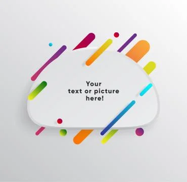 Abstract Textbox shape with trendy neon lines and circles. Stock Illustration