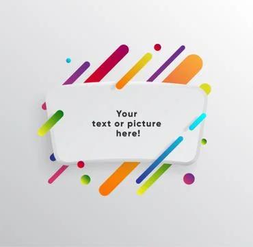 Abstract Textbox shape with trendy neon lines and circles. 스톡 일러스트