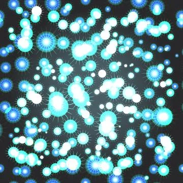 Abstract textile seamless pattern of blue points of light on a d Stock Illustration