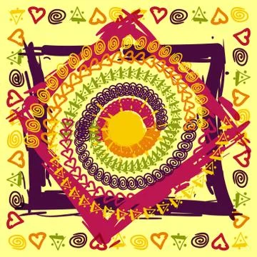 Abstract textile seamless pattern of colorful sketch drawing Stock Illustration