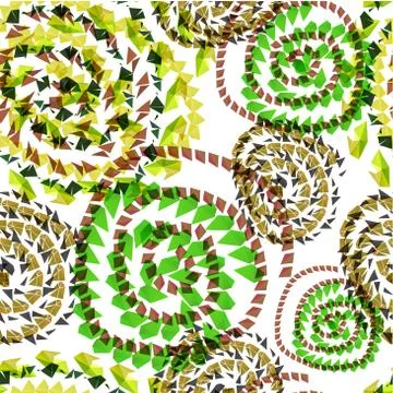 Abstract textile seamless pattern of green triangles twisted spi Illustrazione stock