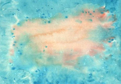Abstract textural background with blue and pastel pink paint Stock Illustration