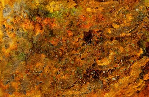Abstract textural background with brown and yellow branchy paint lines and Stock Illustration