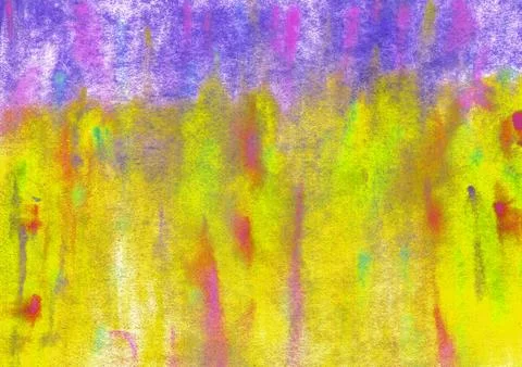 Abstract textural background with yellow, red, and violet paint spots, strokes Stock Illustration