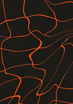 Abstract texture background for design, curved orange lines on a black Stock Illustration