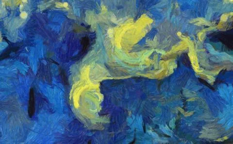 Abstract texture background. Digital painting in Vincent Van Gogh style. Stock Illustration