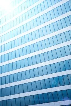 Abstract texture background with reflected in the surface of windows of office Stock Photos