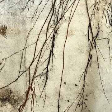 Abstract texture background from tree root on wall. Stock Photos