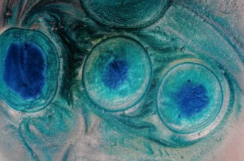 Abstract texture background.Biological idea, cell division.Neon azure blue Stock Photos