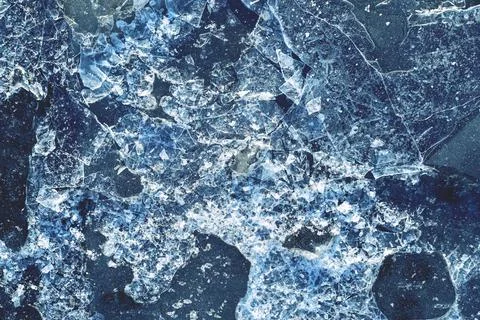 Abstract texture broken ice of blue color Foto stock